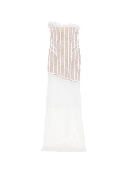  Giuseppe Di Morabito Lace Ruffled Maxi Dress - White 