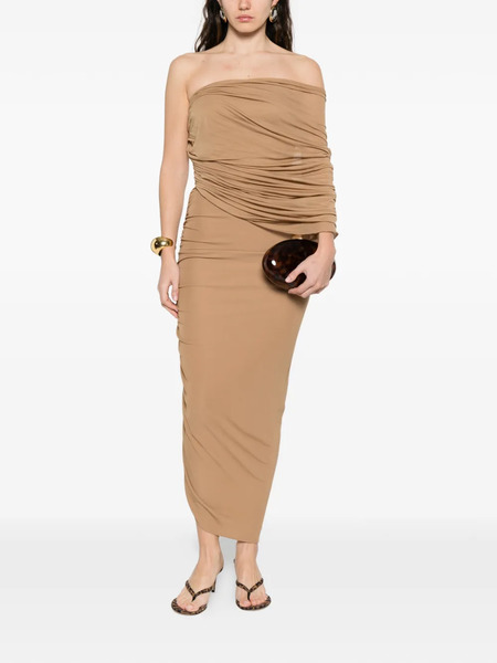  Giuseppe Di Morabito One-shoulder Gathered Midi Dress - Neutrals 