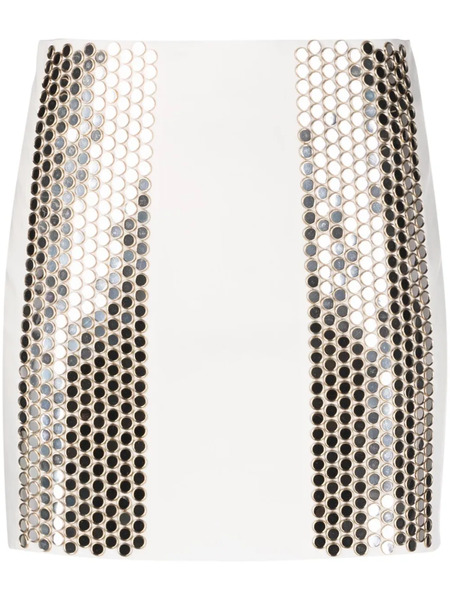  Giuseppe Di Morabito Reflective Stud-embellished Miniskirt - White 