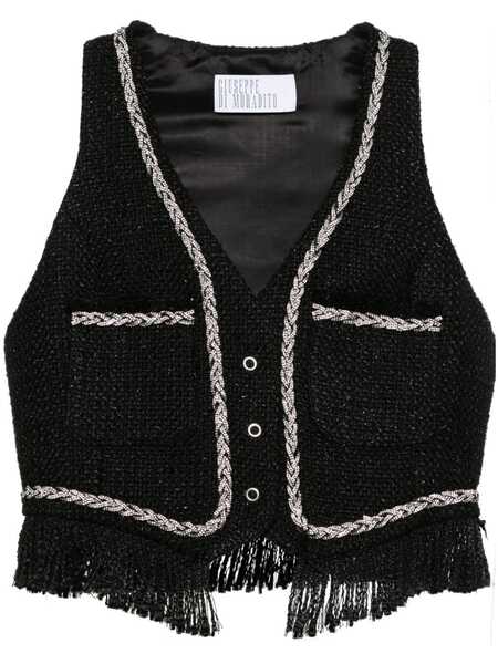  Giuseppe Di Morabito Rhinestone-embellished Bouclé Vest - Black 