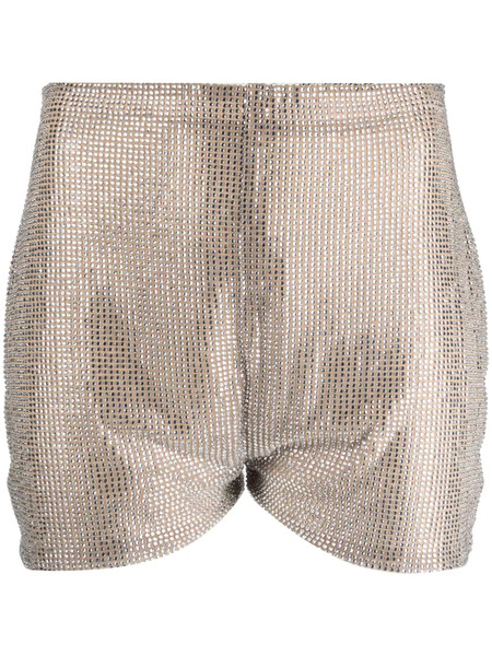  Giuseppe Di Morabito Rhinestone-embellished High-waist Shorts - Silver 
