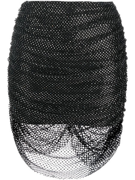  Giuseppe Di Morabito Rhinestone-embellished Mesh Miniskirt - Black 