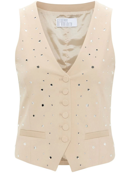  Giuseppe Di Morabito Rhinestone-embellishment Twill Vest - Neutrals 