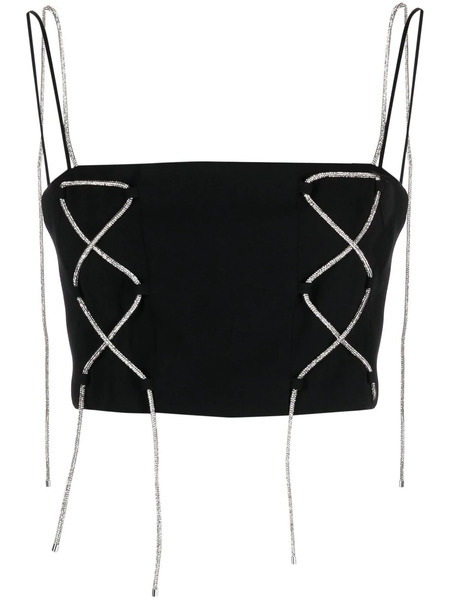  Giuseppe Di Morabito Rhinestone-straps Cropped Top - Black 