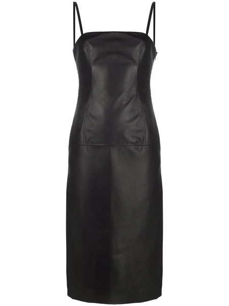  Giuseppe Di Morabito Strap-detail Leather Midi Dress - Black 