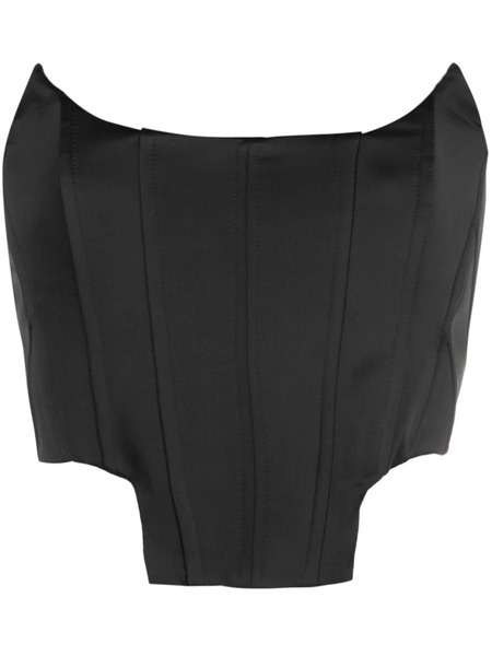  Giuseppe Di Morabito Strapless Satin Corset Top - Black 