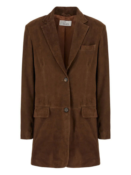  Giuseppe Di Morabito Suede Button Blazer - Brown 