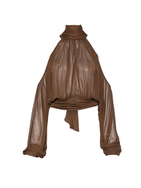 Giuseppe Di Morabito Tie-neck Blouse - Brown 