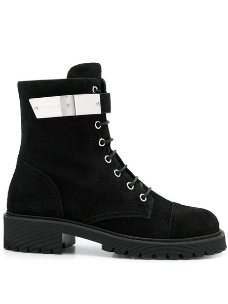 Giuseppe Zanotti Alexa Logo Plate Boots - Black 