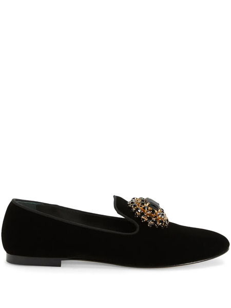  Giuseppe Zanotti Anjelica Crystal-embellished Loafers - Black 