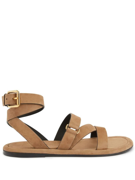  Giuseppe Zanotti Aymon Wraparound Suede Sandals - Brown 