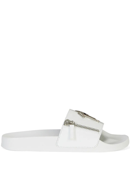 Giuseppe Zanotti Brett Zip Slides - White 