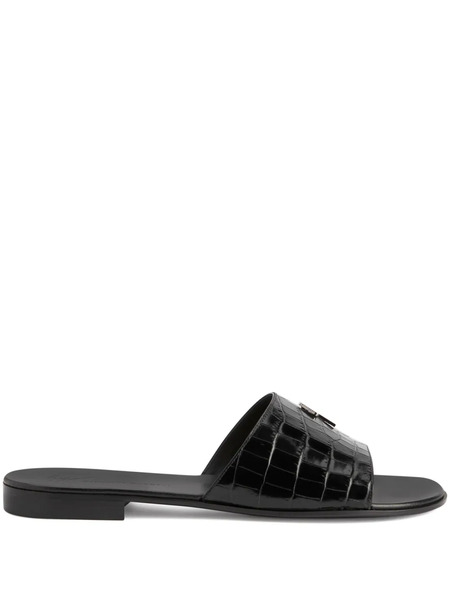  Giuseppe Zanotti Darrin Flash Leather Sandals - Black 