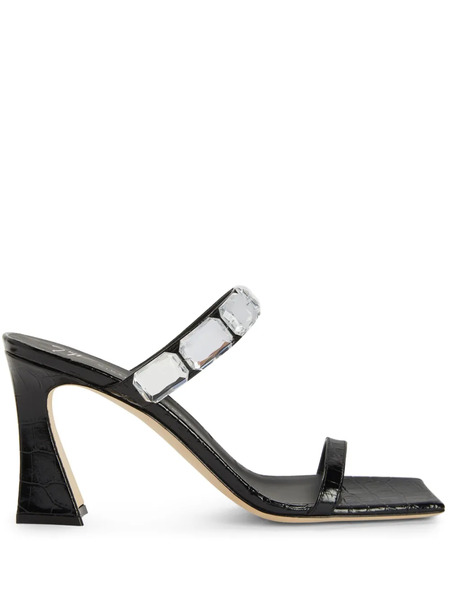  Giuseppe Zanotti Flaminia 85mm Square-toe Sandals - Black 