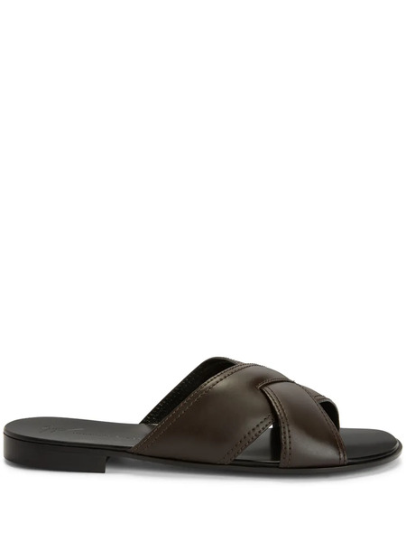  Giuseppe Zanotti Flavio Crossover-straps Leather Sandals - Brown 