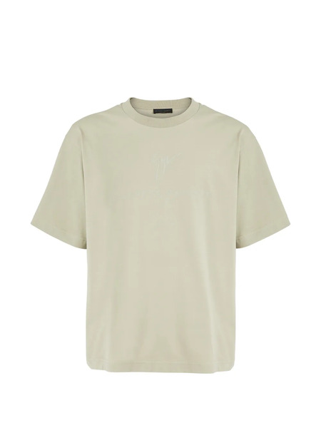  Giuseppe Zanotti Flocked-logo T-shirt - Green 