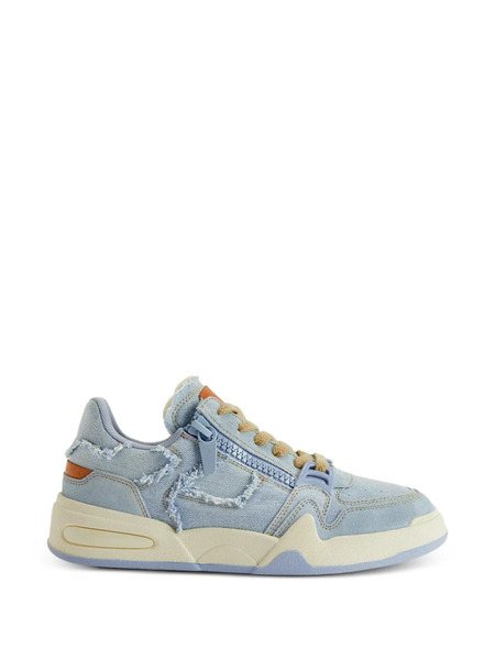  Giuseppe Zanotti Frayed Zip Low-top Trainers - Blue 