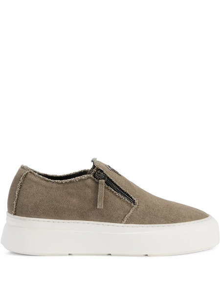  Giuseppe Zanotti Gz Mike Zip Low-top Sneakers - Neutrals 