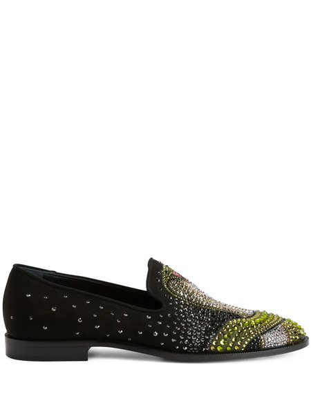  Giuseppe Zanotti Gz-python Crystal-embellished Loafers - Black 