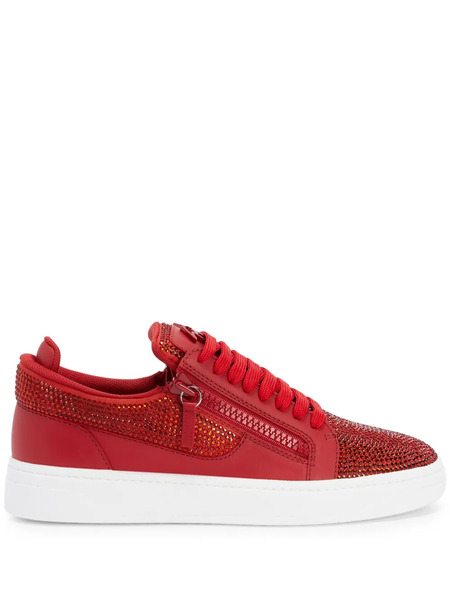  Giuseppe Zanotti Gz94 Rhinestone-embellished Sneakers - Red 