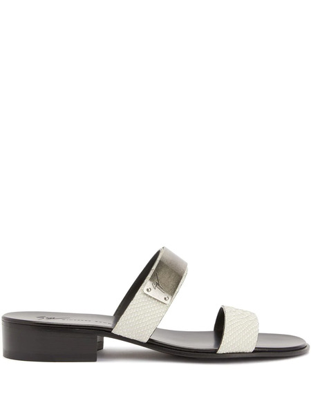  Giuseppe Zanotti Ignazio Double-strap Slide Sandals - White 