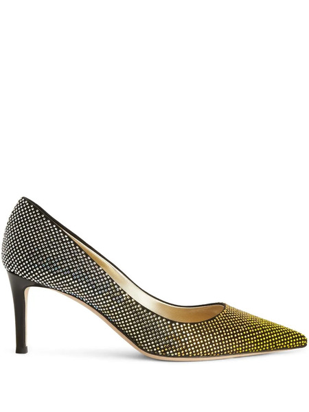  Giuseppe Zanotti 70mm Celie Crystal Pumps - Black 