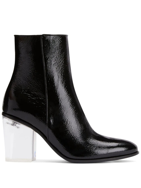  Giuseppe Zanotti 80mm Enriette Plexy Ankle Boots - Black 