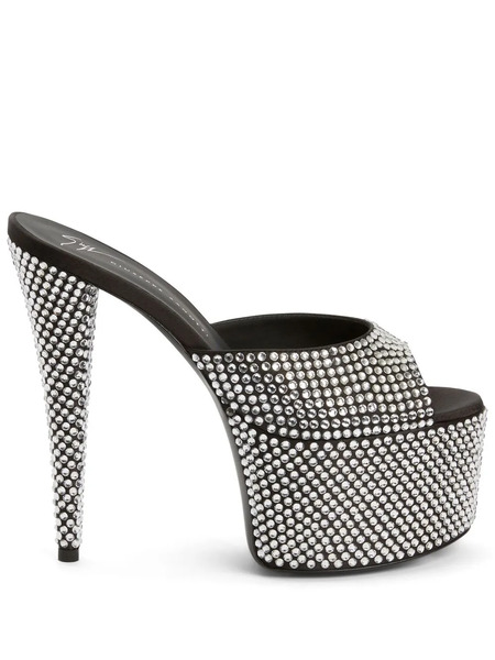  Giuseppe Zanotti 150mm Gz Aida Crystal -embellished Platform Sandals - Black 