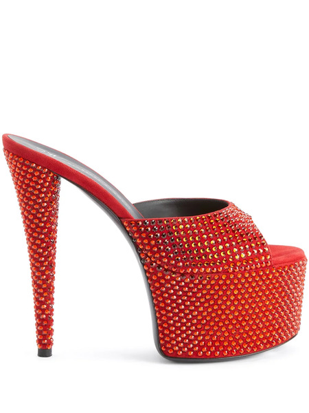  Giuseppe Zanotti 150mm Gz Aida Crystal -embellished Platform Sandals - Red 