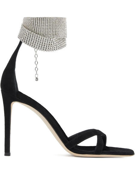  Giuseppe Zanotti 105mm Janell Crystal Sandals - Black 