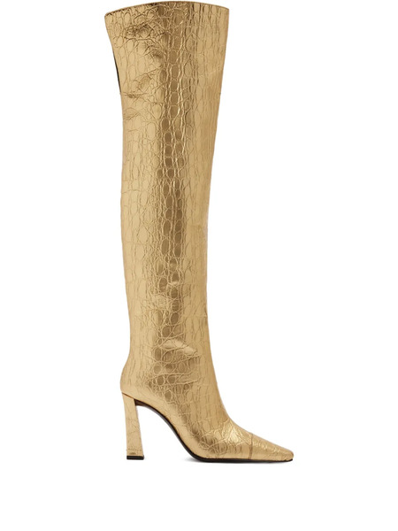  Giuseppe Zanotti 90mm Janiee Crocodile-print Boots - Gold 