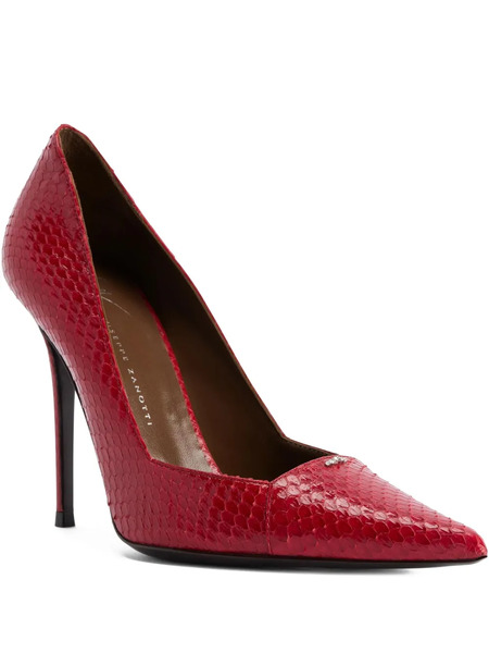  Giuseppe Zanotti 105mm Raquel Snakeskin-effect Pumps - Red 