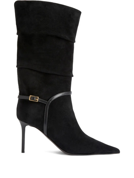  Giuseppe Zanotti 85mm Secret Pleated Suede Boots - Black 