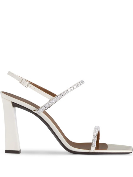  Giuseppe Zanotti 90mm Valentiine Crystal Sandals - White 