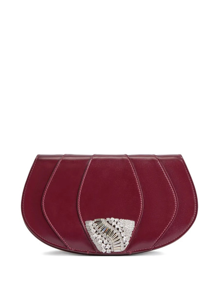  Giuseppe Zanotti Orbits Leather Clutch Bag - Red 