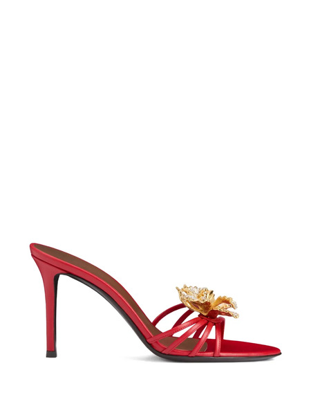 Giuseppe Zanotti Orchid Crystal Open-toe Crystal Grain Sandals - Red 