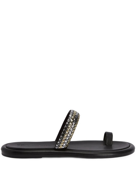  Giuseppe Zanotti Redouart Studded Toe-loop Sandals - Black 