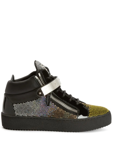  Giuseppe Zanotti Rhinestone-embellished Mid-top Trainers - Black 