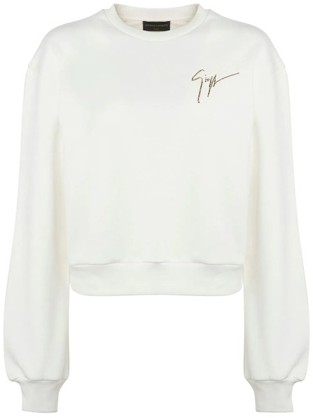  Giuseppe Zanotti Sauvanne Crystal-logo Sweatshirt - White 