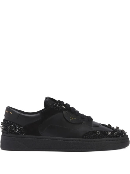  Giuseppe Zanotti Suede Bead Sneakers - Black 