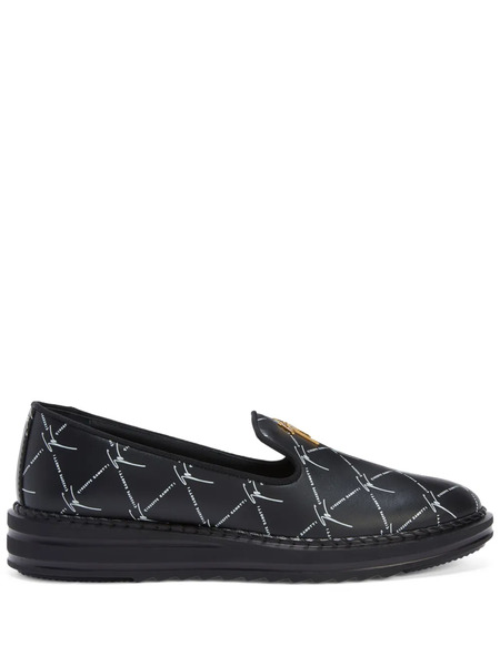  Giuseppe Zanotti Tim Logo-lettering Loafers - Black 