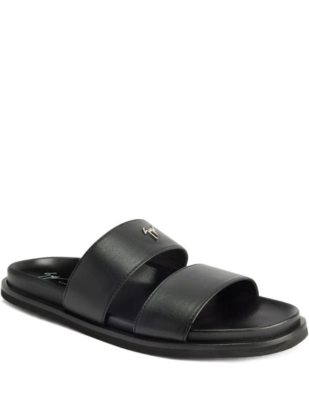  Giuseppe Zanotti Urbaner Double-strap Leather Sandals - Black 