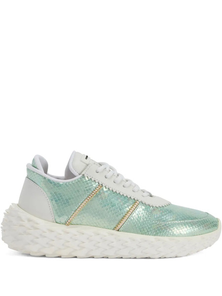  Giuseppe Zanotti Urchin Snakeskin-effect Lace-up Sneakers - Blue 