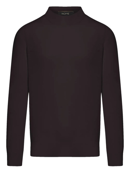  Giuuno High-neck Long-sleeve Sweater - Brown 