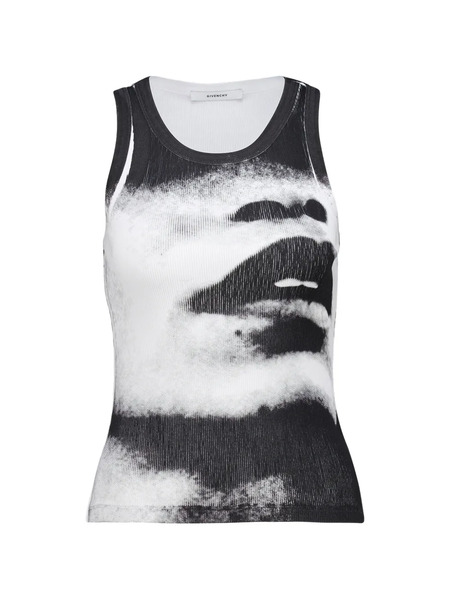  Givenchy Artistic-print Fitted Tank Top - Black 