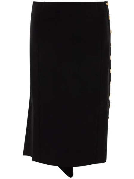  Givenchy Asymmetric Midi Skirt - Black 