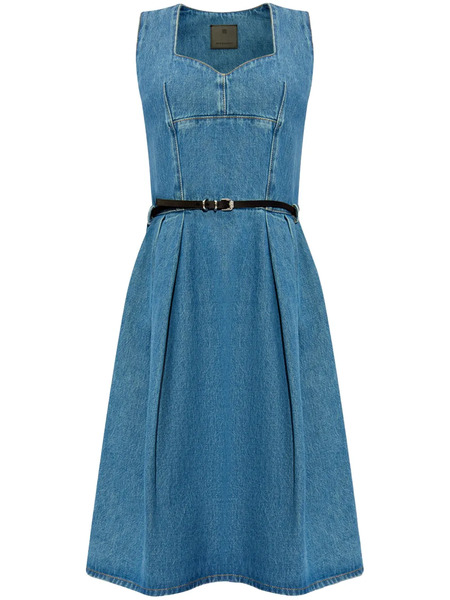  Givenchy Belted Waist Denim Dress - Blue 