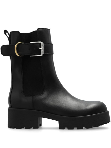  Givenchy Buckled Leather Boots - Black 