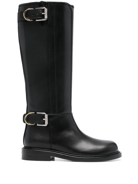  Givenchy Buckled Leather Boots - Black 