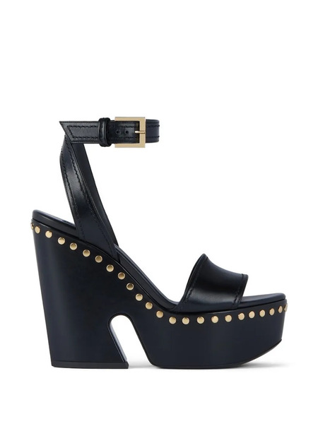  Givenchy Clog Studded Wedge Sandals - Black 